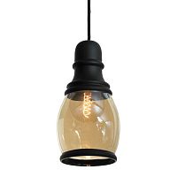 LSP-9690 TONAWANDA Подвесной светильник, цвет основания - черный, плафон - стекло (цвет - янтарный), 1x60W E27