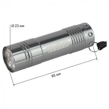 Б0016864 Светодиодный фонарь Трофи TM9-BL ручной на батарейках алюминиевый  - фотография 3
