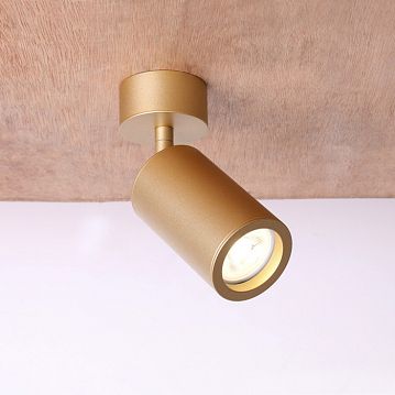 2802-1U Angularis потолочный светильник D60*H175, 1*GU10*35W, excluded; накладной светильник, поворотный плафон, золотой цвет каркаса  - фотография 5