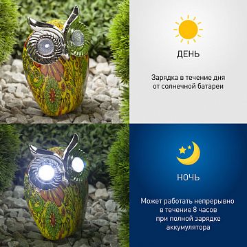 Б0038494 ERAFYS01-01 ЭРА Садовый светильник Филин на солнечной батарее, полистоун, 16 см (24/432)  - фотография 8