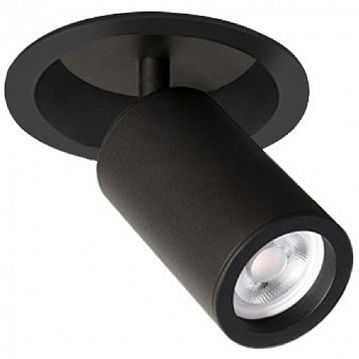 2805-1C Angularis врезной светильник D80*H175, 1*GU10*35W, excluded; врезной светильник с углубленной базой, поворотный плафон, черный цвет каркаса  - фотография 2