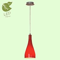 GRLSF-1156-01 RIMINI Подвесной светильник, цвет основания - хром, плафон - стекло (цвет - красный), 1x10W E27