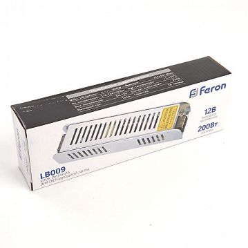 21498 Трансформатор электронный для светодиодной ленты 200W 12V (драйвер), LB009 FERON  - фотография 6