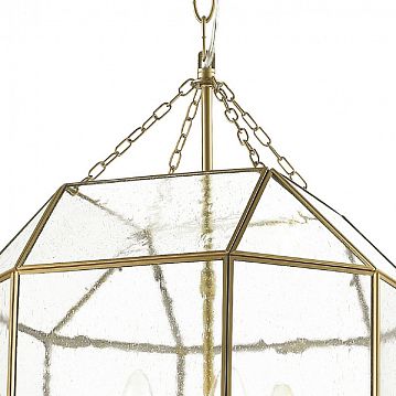 1948-4P Quadratum подвесная люстра L390*W390*H525/1330, 4*E14*40W, excluded; металл цвета окрашенное золото, пузырьковое стекло, 1948-4P  - фотография 2