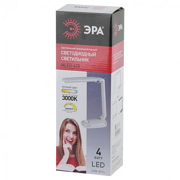 Б0019134 Настольный светильник ЭРА NLED-425-4W-W светодиодный аккумуляторный белый, Б0019134  - фотография 2