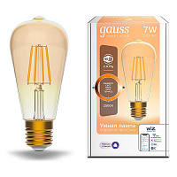 1290112 Лампа Gauss Smart Home Filament ST64 7W 740lm 2500К E27 диммируемая LED 1/10/40