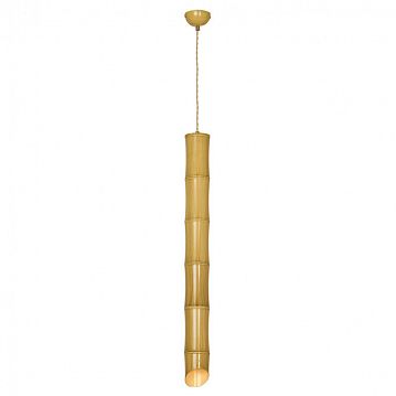 LSP-8564-5 BAMBOO Подвесные светильники, цвет основания - бамбук, плафон - металл (цвет - желтый), 1x50W Gu10