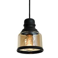 LSP-9688 TONAWANDA Подвесной светильник, цвет основания - черный, плафон - стекло (цвет - янтарный), 1x60W E27