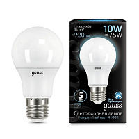 102502210 Лампа Gauss A60 10W 920lm 4100K E27 LED 1/10/50