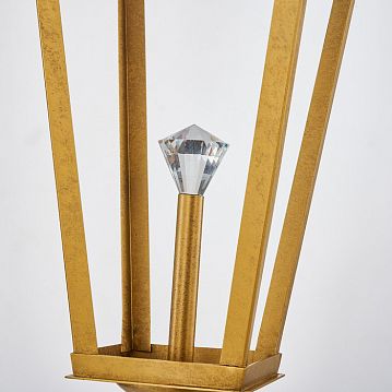 4003-1P Lampion подвес L160*W160*H445/1445, 1*GU10LED*5W, excluded; вытянутый каркас цвета античного золота, грани декоративного хрустального элемента эффектно переливаются в лучах света, лампу GU10 можно менять  - фотография 5