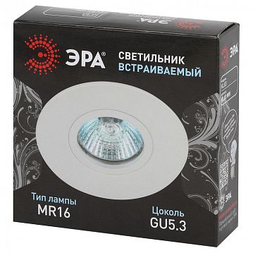Б0054344 Встраиваемый светильник алюминиевый ЭРА KL83 WH MR16/GU5.3 белый  - фотография 2
