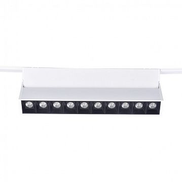 4142-2U Unica потолочный светильник L270*W35*H105, LED*20W, 42V, угол рассеивания: 30°, 1250LM, 3000-6000K, IP20, included, магнитный светильник на шинопровод белого цвета с линией утопленных линз и поворотным механизмом, который позволяет менять направление свет  - фотография 2