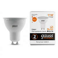 13611 Лампа Gauss Elementary MR16 11W 850lm 3000K GU10 LED 1/10/100