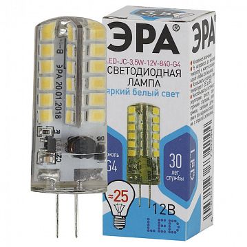 Б0033196 Лампочка светодиодная ЭРА STD LED JC-3,5W-12V-840-G4 G4 3,5Вт капсула нейтральный белый свет