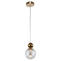 LSP-8725 Подвесной светильник, цвет основания - блестящее золото, плафон - стекло (цвет - прозрачный), 1х40W E14