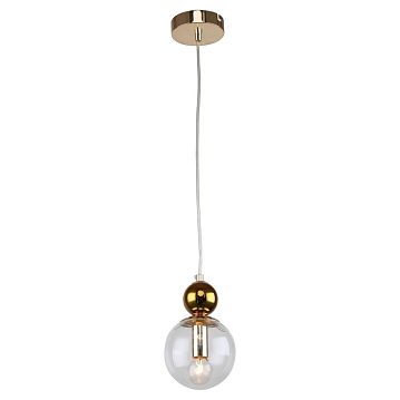 LSP-8725 Подвесной светильник, цвет основания - блестящее золото, плафон - стекло (цвет - прозрачный), 1х40W E14