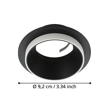 900453 900453 Встраиваемый светильник CAROSSO, 35W (GU10), ?93, алюминий, черный, белый  - фотография 6