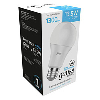 1023224 Лампа Gauss Basic A60 13,5W 1300lm 4100K Е27 LED 1/10/50