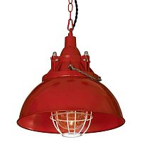 ELMONT Подвесной светильник, цвет основания - красный, плафон - стекло (цвет - прозрачный), 1x60W E27