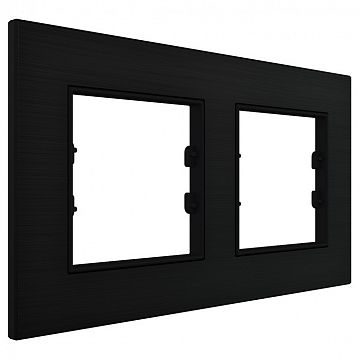 ITR702-0101 2 Gang - Black Aluminium Eloxal Matt Brushed Frame - Anthracite Plastic Interior Part  - фотография 3