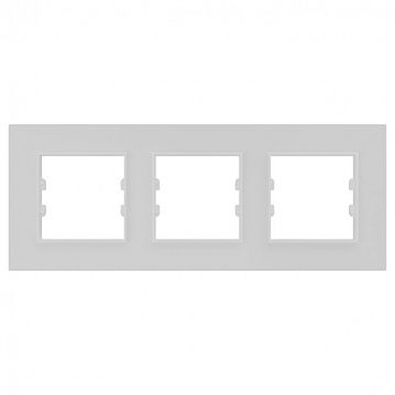 ITR703-0302 3 Gang - White Plexiglass Frame - White Plastic Interior Part
