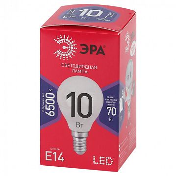 Б0045354 Лампочка светодиодная ЭРА RED LINE LED P45-10W-865-E14 R E14 / Е14 10Вт шар холодный дневной свет  - фотография 2