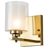 2963-1W Plexus настенный светильник D150*W235*H270, 1*E27*40W, excluded; каркас золотого цвета, внутренний плафон из белого стекла, внешний плафон из прозрачного стекла, 2963-1W