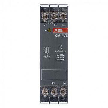 1SVR550871R9500 Реле контроля напряжения CM-PVE (контроль 3 фаз) (контроль Umin/max L1- L2-L3 320-460В AC) 1НО контакт  - фотография 4
