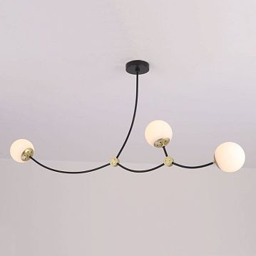 LSP-8913 Потолочный светильник, цвет основания - черный, плафон - стекло (цвет - белый), 3х40W E27  - фотография 2