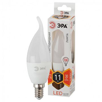 Б0032992 Лампочка светодиодная ЭРА STD LED BXS-11W-827-E14 E14 / Е14 11Вт свеча на ветру теплый белый свет