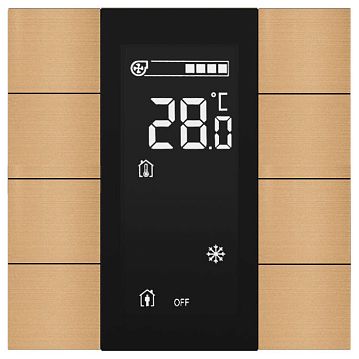 ITR340-0014 Выключатель iSwitch+ 10-кнопочный, встроенные датчики температуры, влажности, освещенности, LED индикация, 2 унив. входа, с BCU, материал алюминий,  Розовое золото Матовый