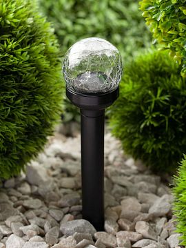 Б0018818 SL-PL33-CRAC ЭРА Садовый светильник на солнечной батарее, пластик,стекло, черный, 33 см (12/672)  - фотография 7
