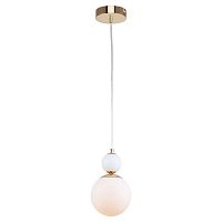 LSP-8722 Подвесной светильник, цвет основания - блестящее золото, плафон - стекло (цвет - белый), 1х40W E14