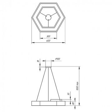 Б0050554 Светильник светодиодный Geometria ЭРА Hexagon SPO-123-W-40K-045 45Вт 4000К 2500Лм IP40 600*600*80 белый подвесной  - фотография 8
