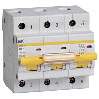 MVA40-3-032-C Автоматический выключатель IEK ВА47-100 3P 32А (C) 10кА, MVA40-3-032-C