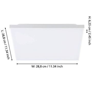 900703 900703 Потолочный светильник TURCONA-B, 10,8W (LED), 4000K,  L287, B287, H62, сталь, алюминий, белый  - фотография 6