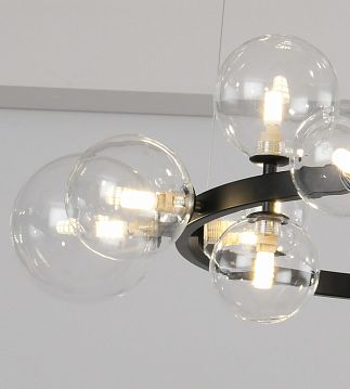 09408-15,19 09408-15,19 Люстра Иона черный d85 h200 G9 15*5W (Led лампы в комплекте 4000К) 2 типа крепления, 09408-15,19  - фотография 2