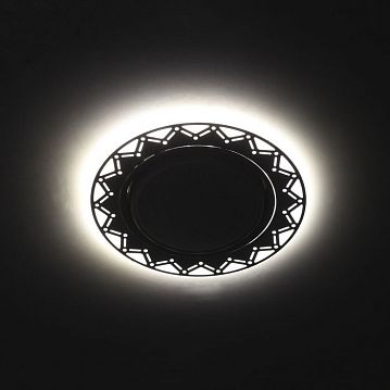 Б0037388 DK LD27 WH/WH Светильник ЭРА декор cо светодиодной подсветкой GX53, белый/белый (30/720)  - фотография 3