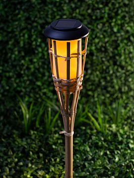 Б0053382 Светильник уличный ЭРА ERASF22-24 Факел бамбук на солнечных батареях садовый 56 см  - фотография 8