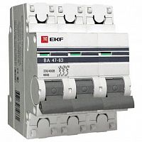 mcb4763-6-3-40B-pro Автоматический выключатель EKF PROxima 3P 40А (B) 6кА, mcb4763-6-3-40B-pro