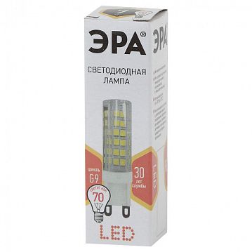 Б0027865 Лампочка светодиодная ЭРА STD LED JCD-7W-CER-827-G9 G9 7Вт керамика капсула теплый белый свет  - фотография 2