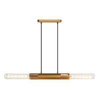 LSP-8789 Линейно-Подвесной светильник, цвет основания - бронзовый, плафон - стекло (цвет - прозрачный), 2х9W E27