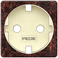 FD04335RU-A Накладка на розетку FEDE коллекции FEDE, скрытый монтаж, с заземлением, rustic cooper/бежевый, FD04335RU-A