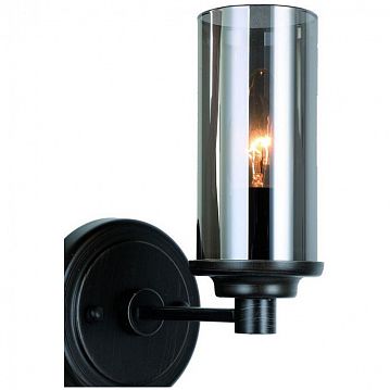2057-1W Kiara настенный светильник D120*W180*H290, 1*E14*40W, excluded; металл окрашен в черный цвет, стеклянные плафоны дымчато-серого цвета, 2057-1W  - фотография 3
