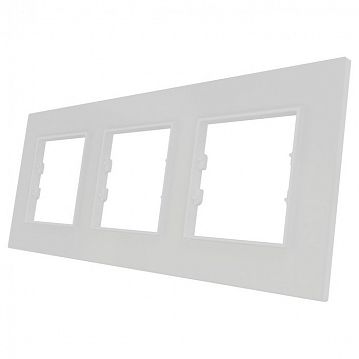 ITR703-0302 3 Gang - White Plexiglass Frame - White Plastic Interior Part  - фотография 2