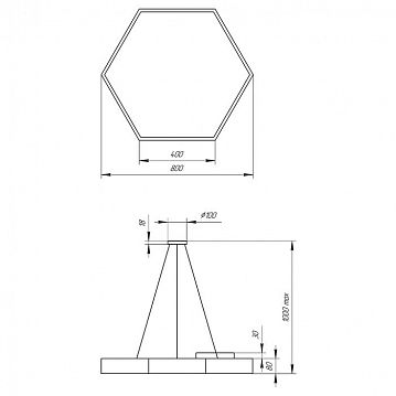 Б0050553 Светильник светодиодный Geometria ЭРА Hexagon SPO-122-B-40K-066 66Вт 4000К 4800Лм IP40 800*800*80 черный подвесной  - фотография 8