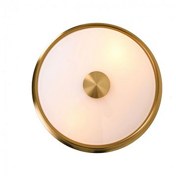 2375-2C Pannikin потолочный светильник D255*H100, 2*E27*40W, excluded; каркас окрашен в цвет латуни, белое матовое стекло  - фотография 3