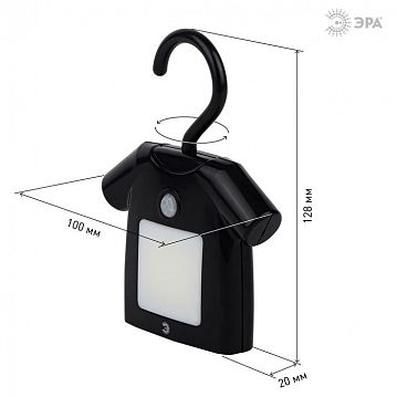 Б0049346 ЭРА светильник-ночник NLED-486-1W-MS-BK черный (48/1344)  - фотография 8