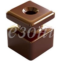 GE80025-04 Изолятор фарфоровый квадратный для монтажа витой электропроводки, размеры: 20х20х25мм, цвет - коричневый, ТМ МезонинЪ (30шт/уп).