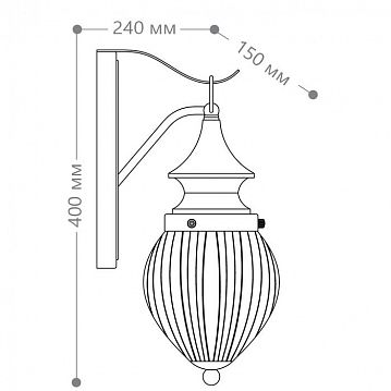 11890 Светильник садово-парковый с клеммой в комплекте,  60W 230V E27 240*150*400 мм коричневый PL540  - фотография 5